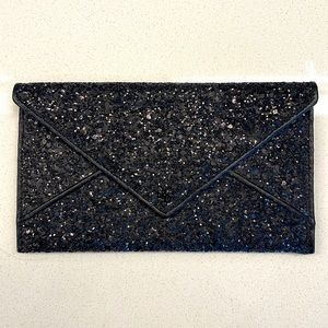 Tory Burch glitter clutch/wallet black
